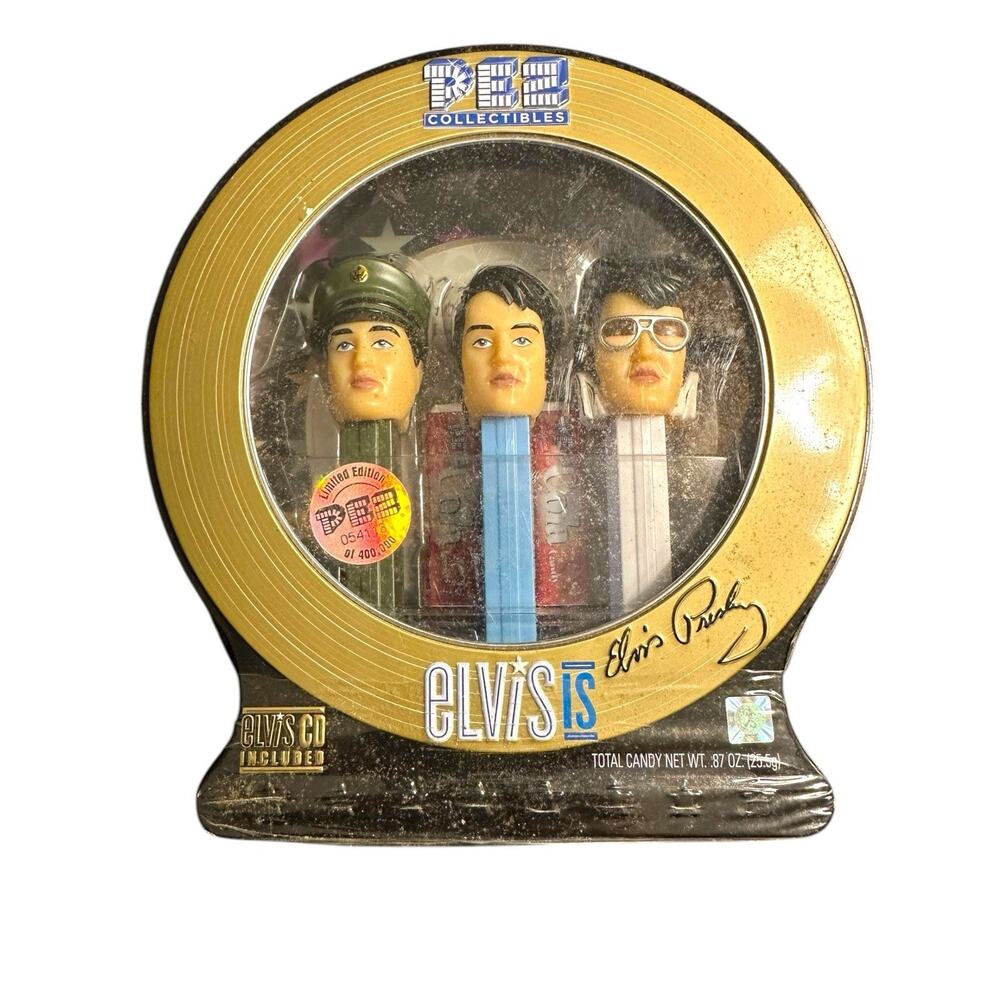 Elvis Presley Pez Dispenser Collector Set New Limited Edition Sealed CD 2007 NOS